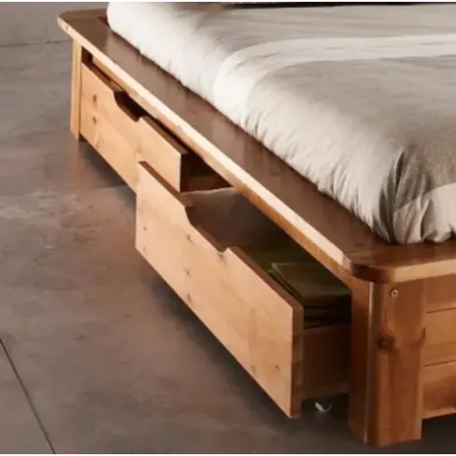 Lit en bois 2 places 140×190 couleur chêne foncé Bon état reconditionné disponible sur Rakuten