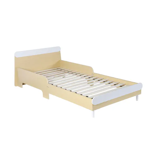 Lit enfant 90 x 190cm effet bois, couleur blanc occasion reconditionné disponible sur Rakuten