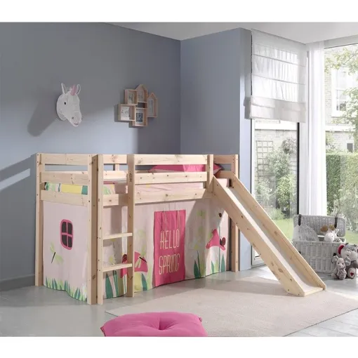 Lit Enfant Avec Toboggan "Pino Spring" 90x200cm Naturel Bon état reconditionné disponible sur Rakuten