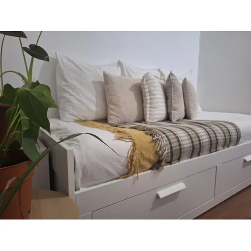 Lit IKEA BRIMNES + 2 matelas ¿ Blanc ¿ Très bon état Bon état reconditionné disponible sur Rakuten