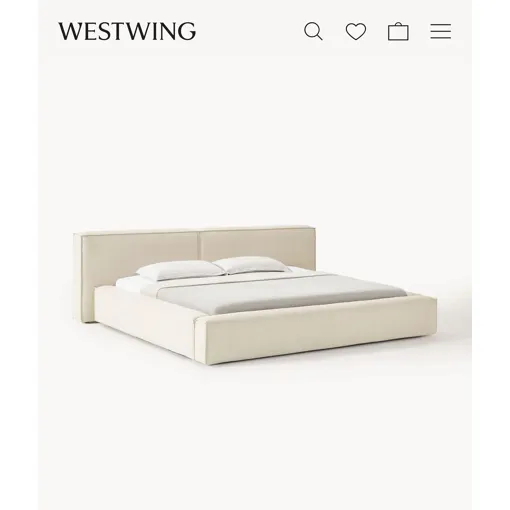 Lit matelassé Lennonn - Westwing Collection - Larg. 268 x long. 243 cm (surface du couchage 200 x 200 cm) Bon état reconditionné disponible sur Rakuten