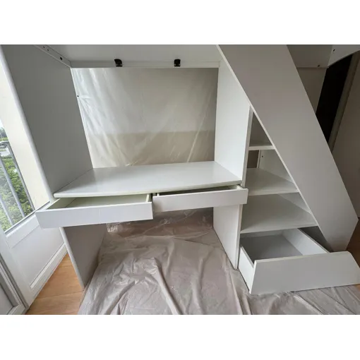Lit mezzanine en bois laqué Paul Gautier occasion reconditionné disponible sur Rakuten