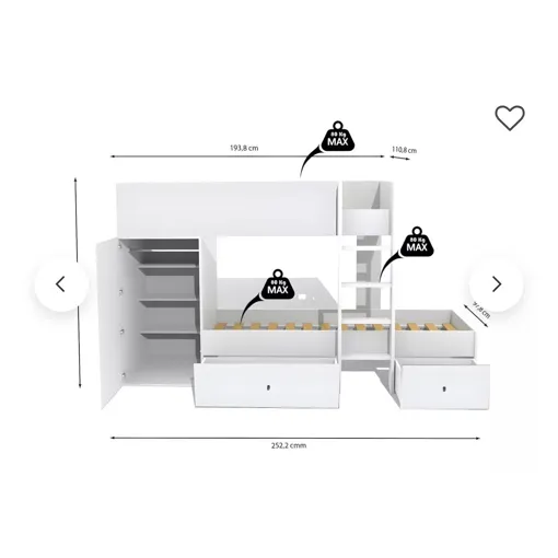 Lit Superposé Avec Rangement Bon état reconditionné disponible sur Rakuten