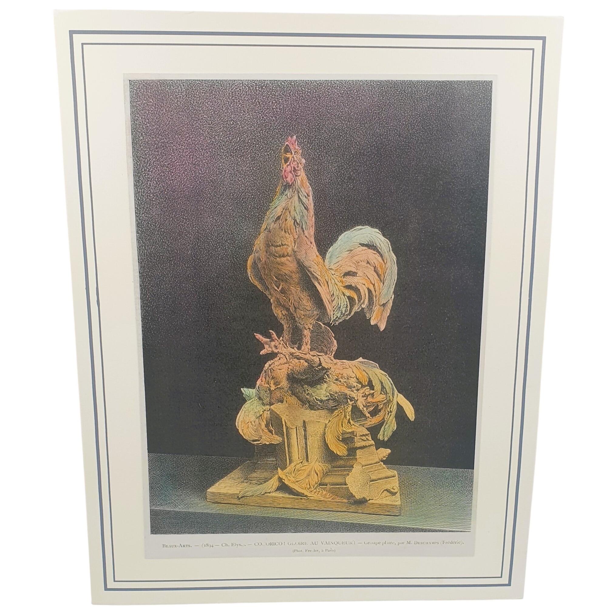 Acheter Lithographie sur papier épais "Cocorico ! Gloire au vainqueur !" Bon état - 10,50 € Lithographie sur papier épais "Cocorico ! Gloire au vainqueur !" Bon état reconditionné disponible sur Label Emmaüs