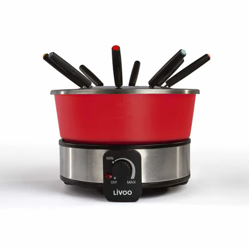 livoo - appareil à fondue 1000w 8 fourchettes rouge - doc225 Bon état reconditionné disponible sur Rakuten