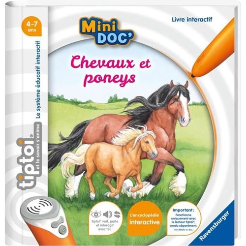 Livre interactif Ravensburger Mini Doc' Les chevaux et poneys 4 ans Orange État correct N/A reconditionné disponible sur Fnac