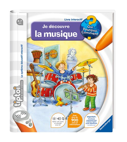 Acheter Livre interactif Ravensburger Tiptoi® Je découvre la musique État correct - 13,31 € Livre interactif Ravensburger Tiptoi® Je découvre la musique État correct N/A (Il n'y a pas assez d'in reconditionné disponible sur Fnac