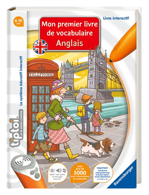 Livre interactif Ravensburger Tiptoi® Mon premier livre de vocabulaire anglais État correct - 13,71 € Livre interactif Ravensburger Tiptoi® Mon premier livre de vocabulaire anglais État correct reconditionné disponible sur Fnac