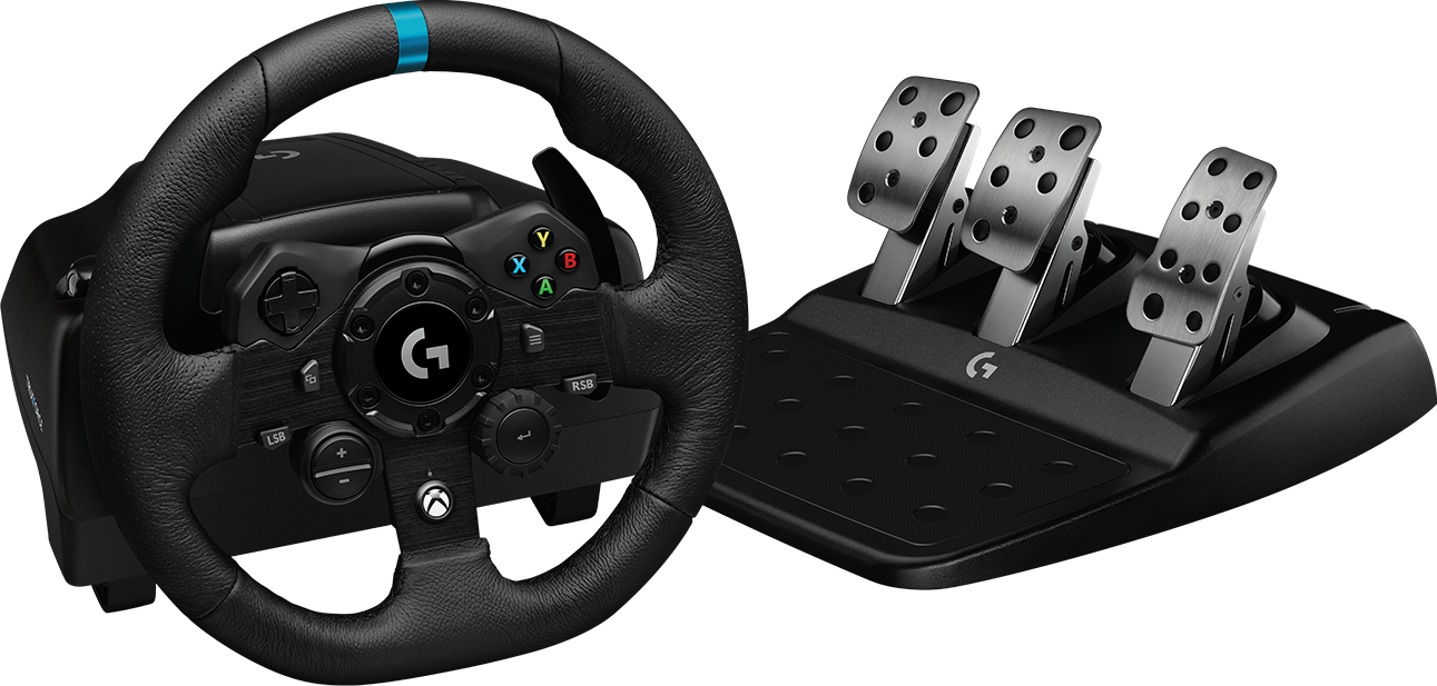 Logitech G G923 Noir USB 2.0 Volant + pédales Analogique/Numérique PC, Xbox One, Xbox Series S, Xbox Series X - Excellent état Parfait état Logitech reconditionné disponible sur Pixmania