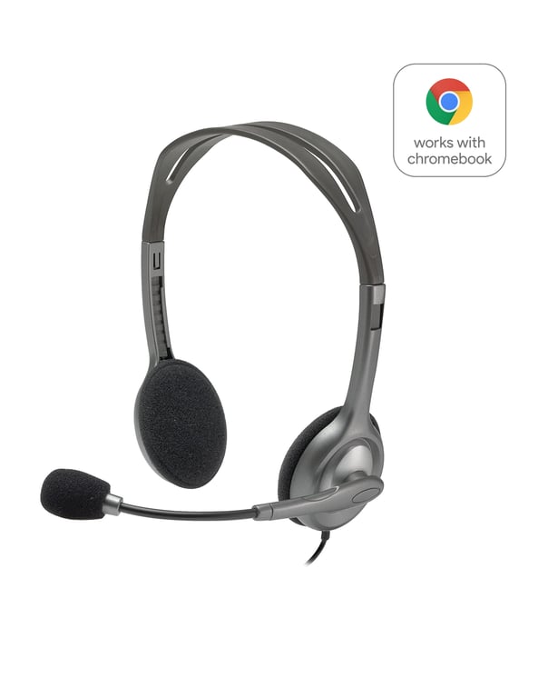 Logitech H111 Casque Avec fil Arceau Bureau/Centre d'appels Gris - Excellent état Parfait état Logitech reconditionné disponible sur Pixmania