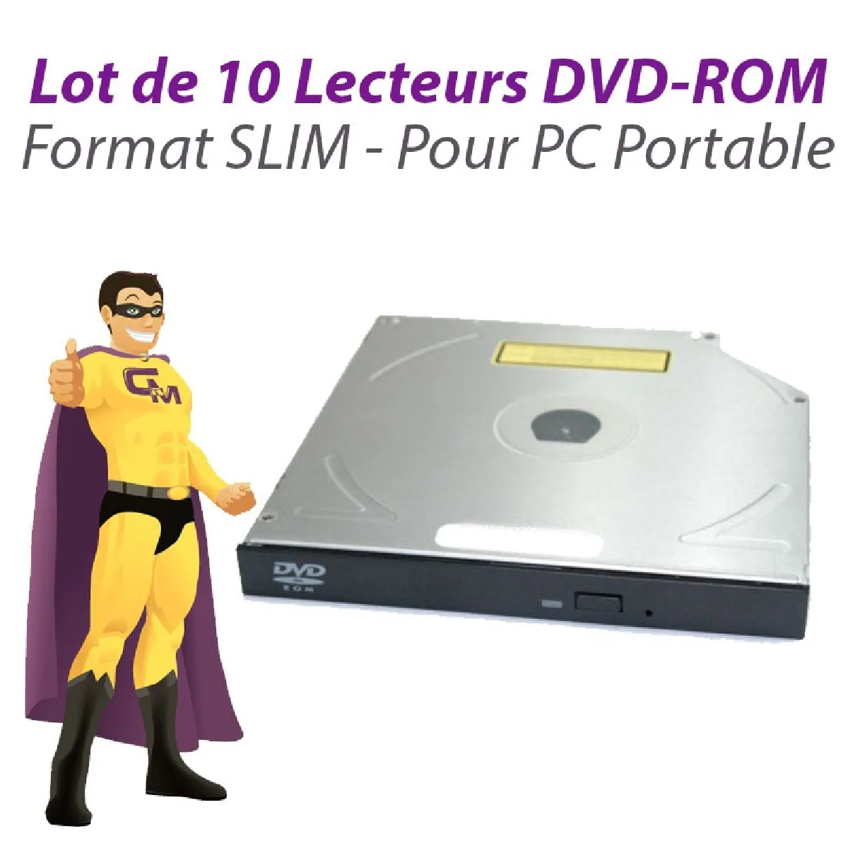 Lot 10x Lecteurs SLIM DVD-ROM SATA État correct - 299,50 € Lot 10x Lecteurs SLIM DVD-ROM SATA État correct Philips reconditionné disponible sur Rue du Commerce Seconde Vie