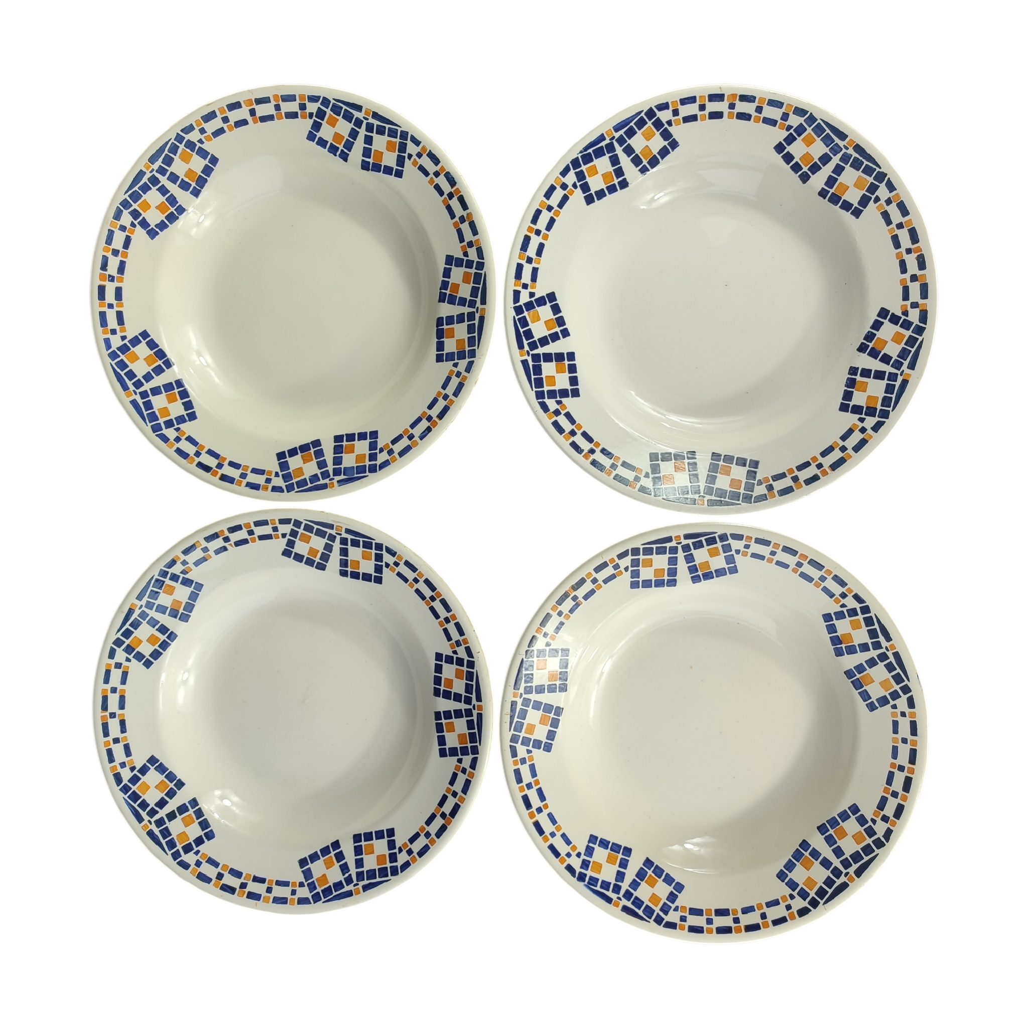 Voir photo 2 de Lot 4 assiettes vintage "Faïencerie Nouvelle Givors France" - Modèle Pierrette Lot 4 assiettes vintage "Faïencerie Nouvelle Givors France" - Modèle Pierrette État correct reconditionné photo 2