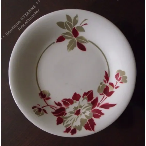 Lot 6 Assiettes Anciennes - Faïence Craquelée - Moulin Des Loups & Hamage - Orchies - Diamètre 23 Cm - Vintage - Retro occasion reconditionné disponible sur Rakuten