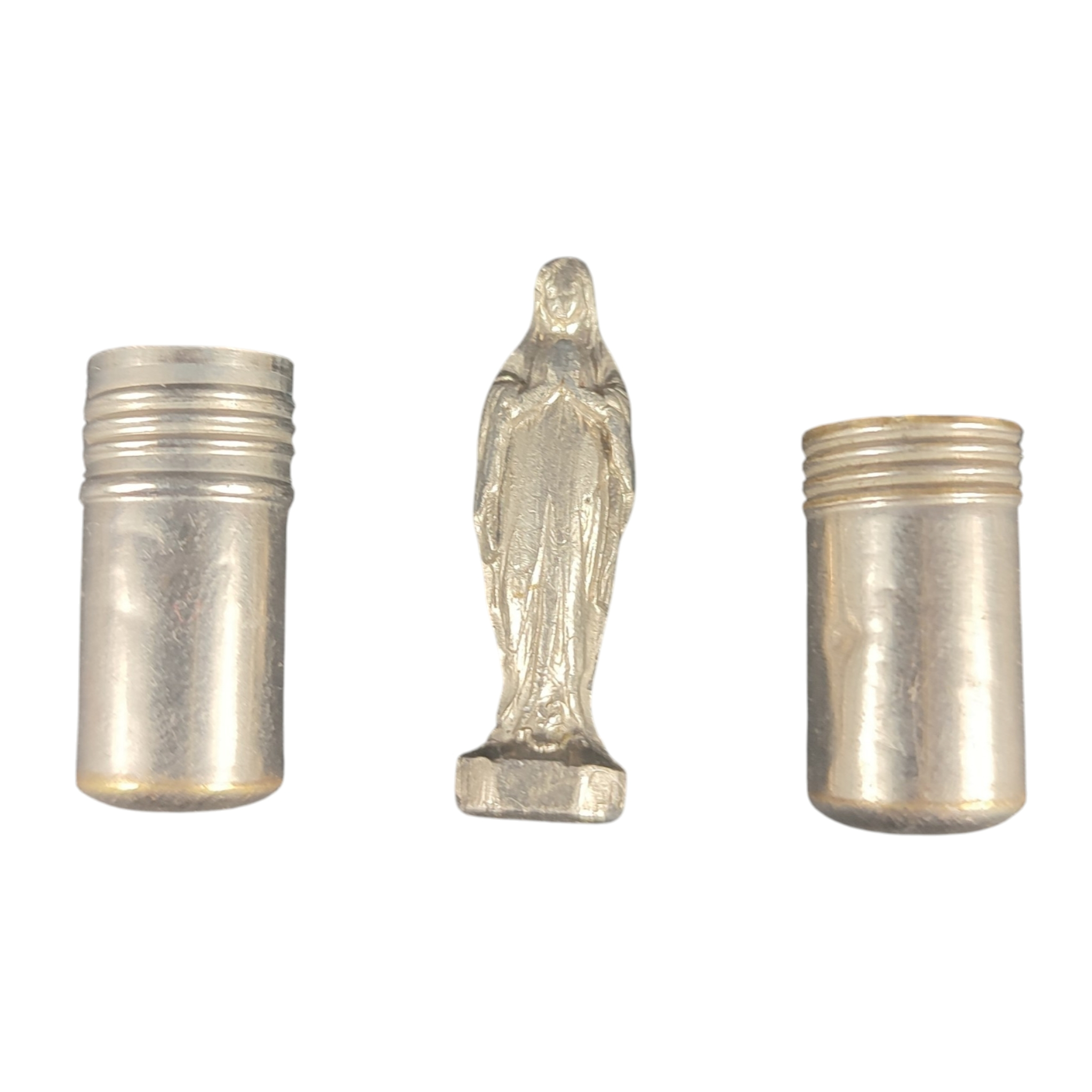 Voir photo 12 de Lot Chapelet de lourdes à croix reliquaire + 2 petites vierges de voyages (appelées parfois "vierge de poilus") dans leur étui Lot Chapelet de lourdes à croix reliquaire + 2 petites vierges de voyages (appelées parfois "vierge de poilus") dans leur étui Bon état reconditionné photo 12