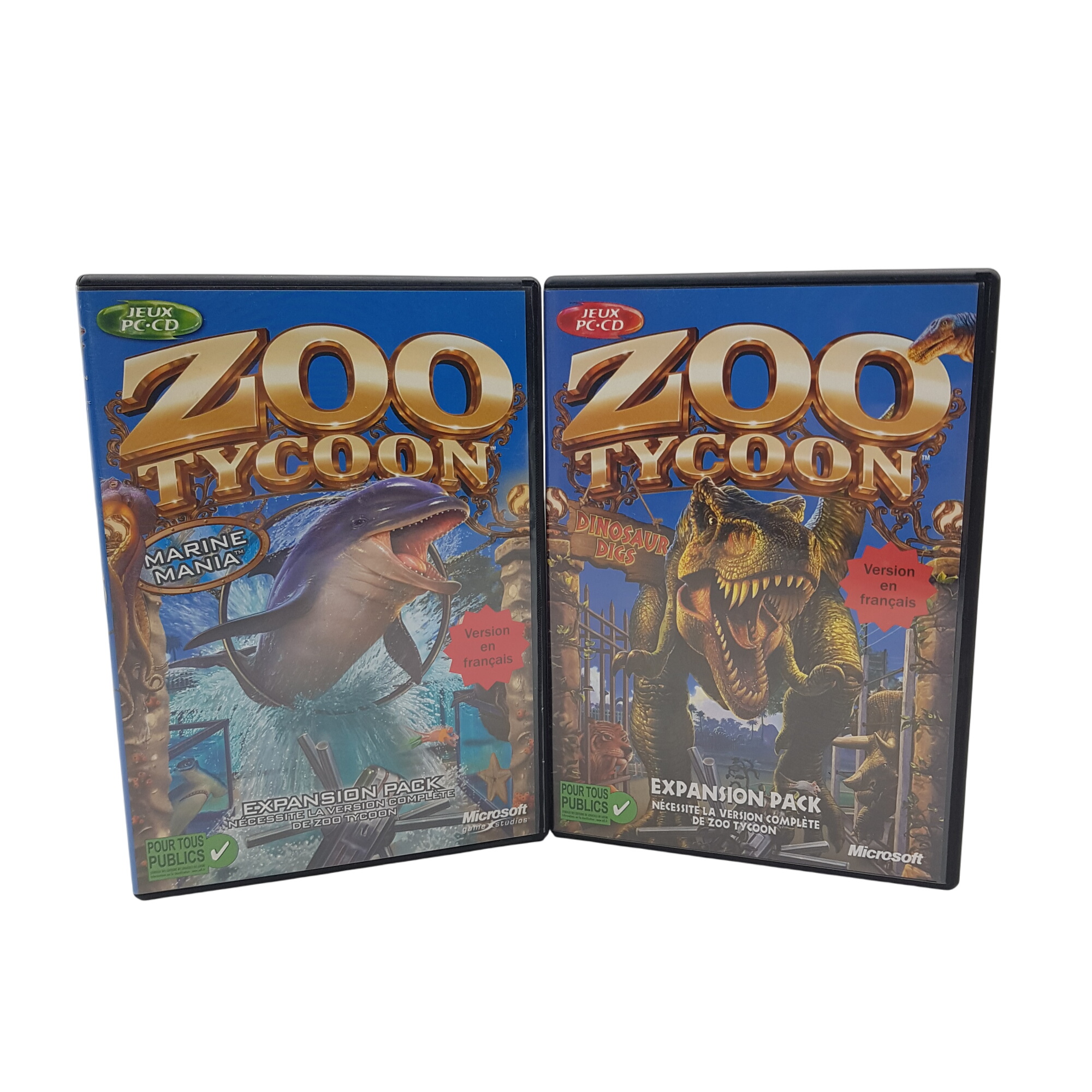 Lot d'extension pour Zoo Tycoon 2 (Marine Mania + Dinosaur Digs) Bon état - 10,00 € Lot d'extension pour Zoo Tycoon 2 (Marine Mania + Dinosaur Digs) Bon état reconditionné disponible sur Label Emmaüs