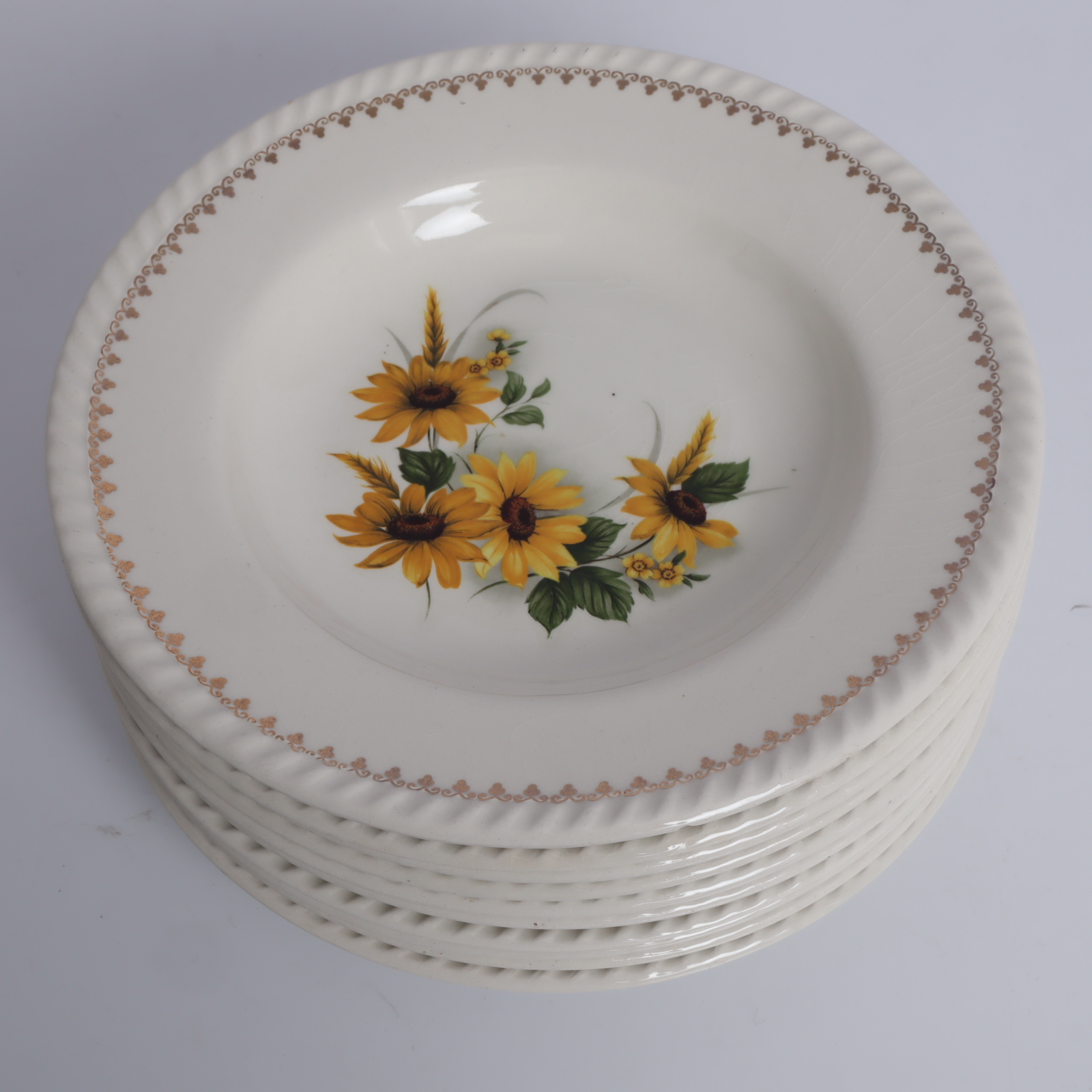 Voir photo 2 de Lot de 10 assiettes creuses Luneville Lot de 10 assiettes creuses Luneville Bon état reconditionné photo 2