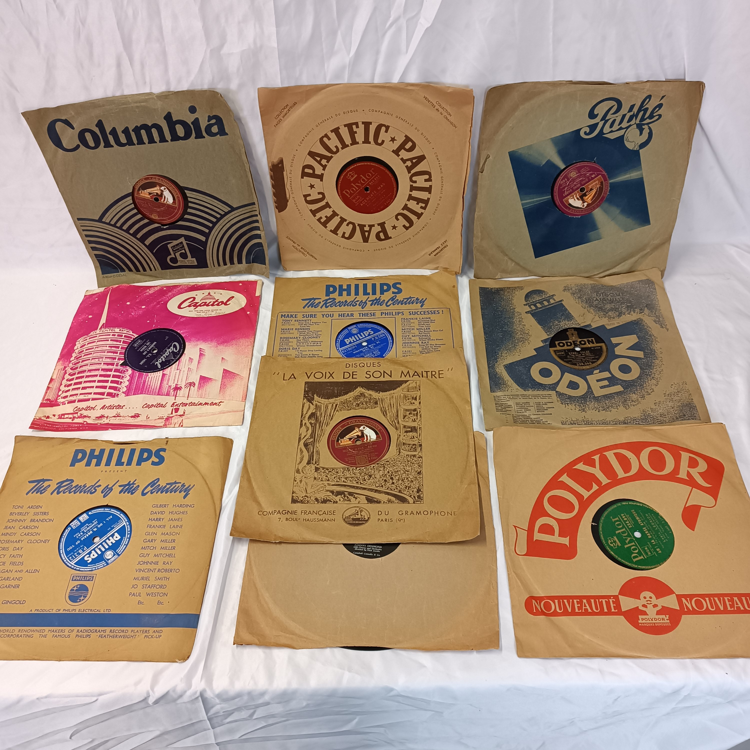 Voir photo 3 de Lot de 10 disques vinyles 78T pour déco (Vogue, Polydor, Pathé, etc.) Lot de 10 disques vinyles 78T pour déco (Vogue, Polydor, Pathé, etc.) État correct reconditionné photo 3