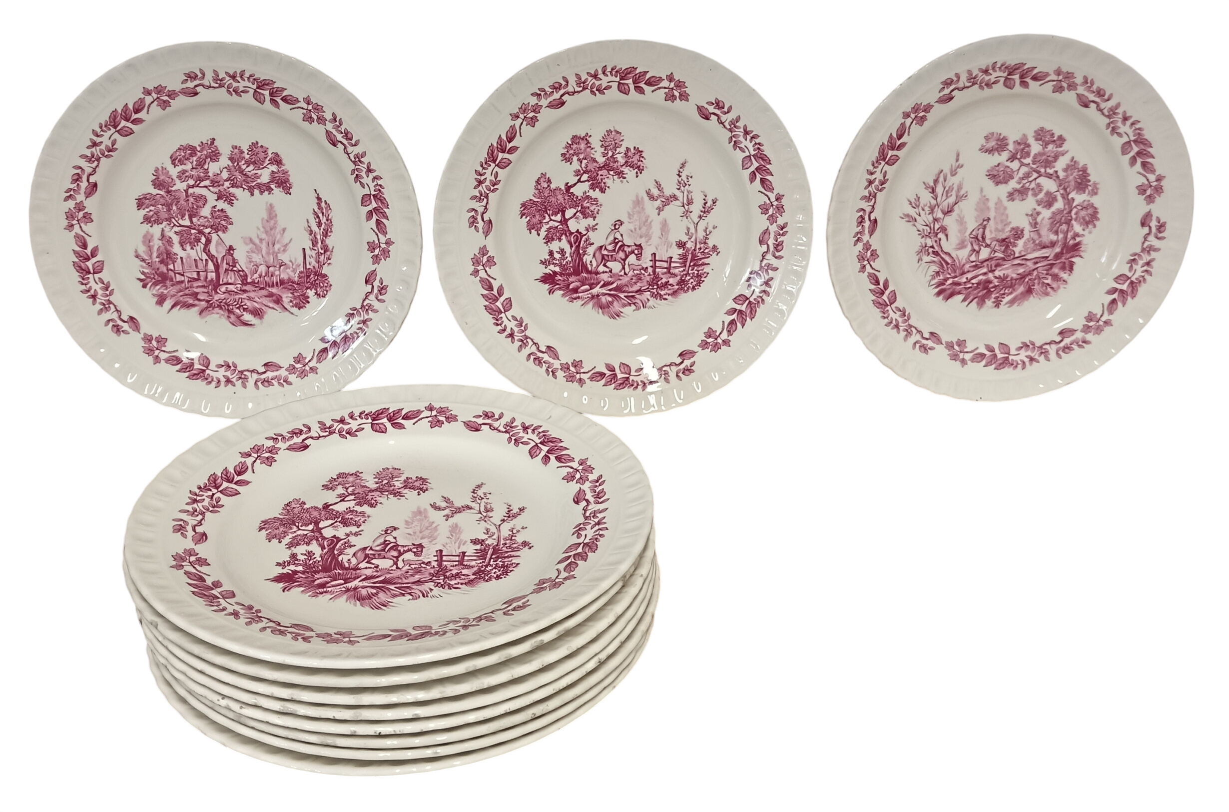 Lot de 11 assiettes à dessert en faïence Gien Bon état - 33,00 € Lot de 11 assiettes à dessert en faïence Gien Bon état reconditionné disponible sur Label Emmaüs