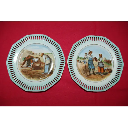 Lot De 2 Assiettes À Dessert Ajourées, Décors Les Moisons "Millet occasion reconditionné disponible sur Rakuten