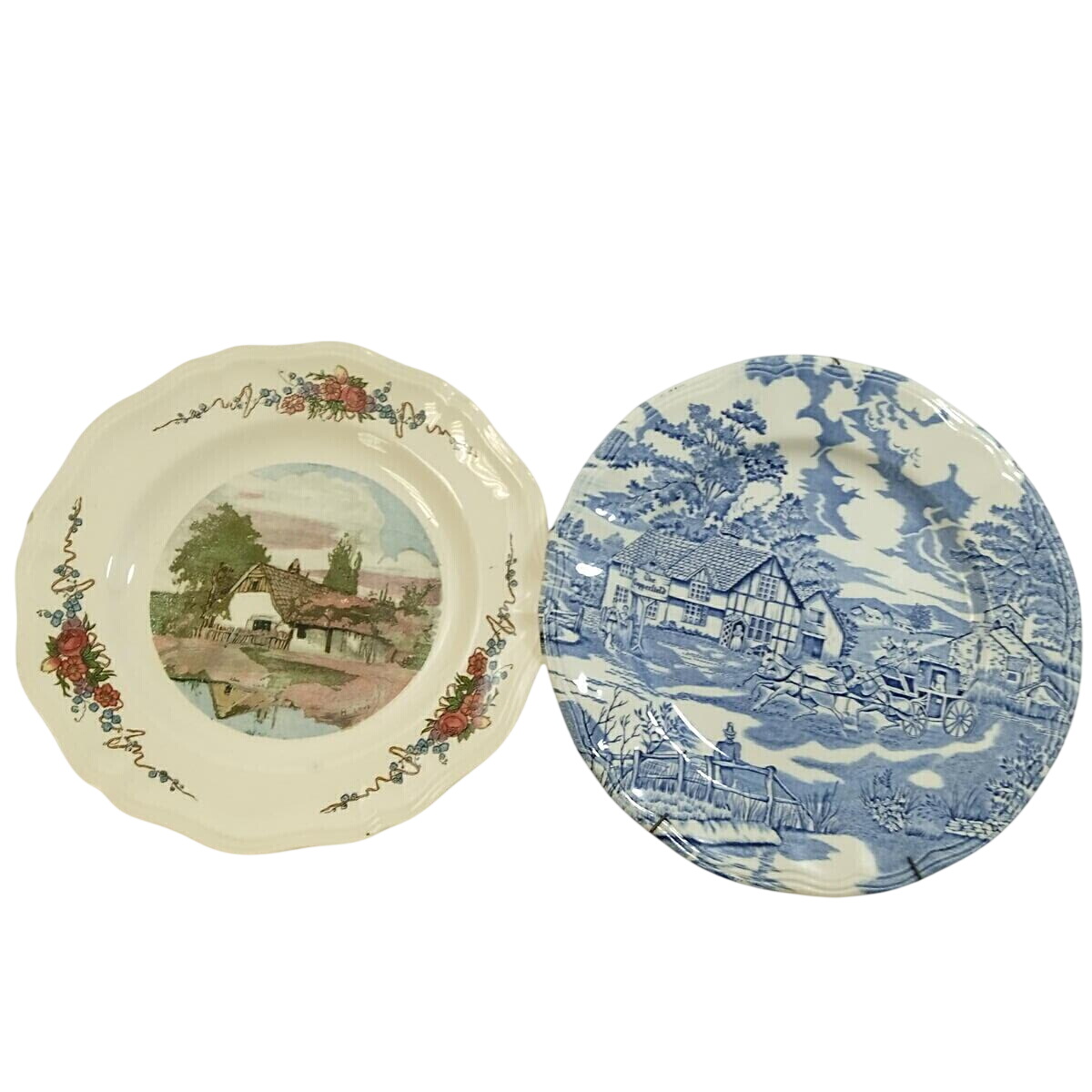 Voir photo 2 de Lot de 2 assiettes décoratives en faïences Sarreguemines/ English Style Lot de 2 assiettes décoratives en faïences Sarreguemines/ English Style Très bon état reconditionné photo 2