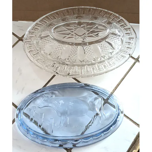 Lot De 2 Couvercles En Verre Pour Beurrier Vintage occasion reconditionné disponible sur Rakuten