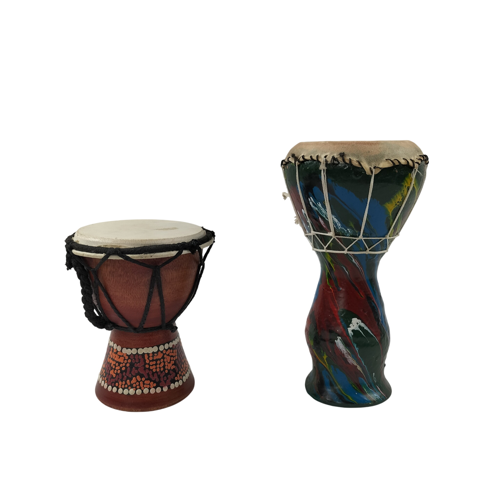 Acheter Lot de 2 mini djembés Bon état - 10,00 € Lot de 2 mini djembés Bon état reconditionné disponible sur Label Emmaüs