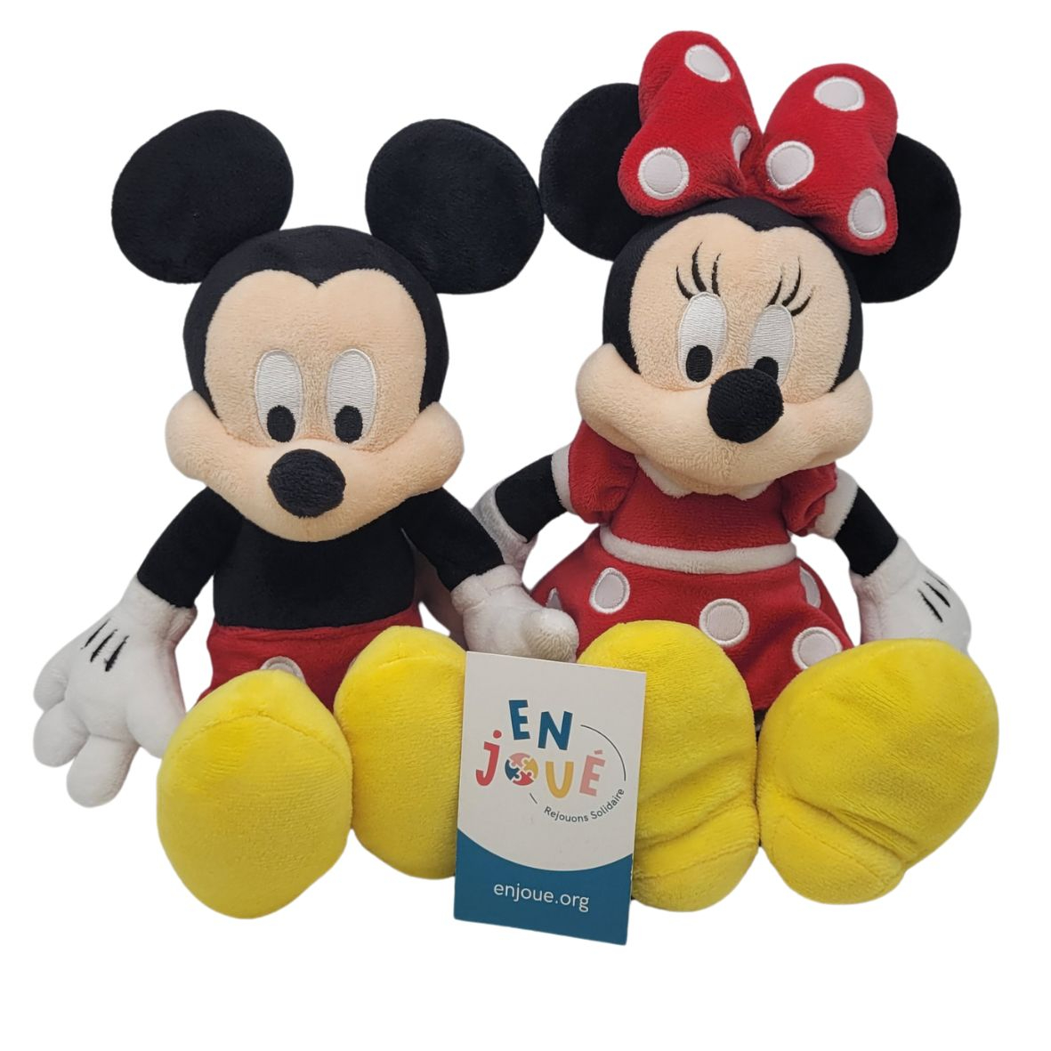 Voir photo 3 de Lot de 2 peluches - Mickey et Minnie 25 cm - Disney - A partir de 12 mois. Lot de 2 peluches - Mickey et Minnie 25 cm - Disney - A partir de 12 mois. Bon état reconditionné photo 3