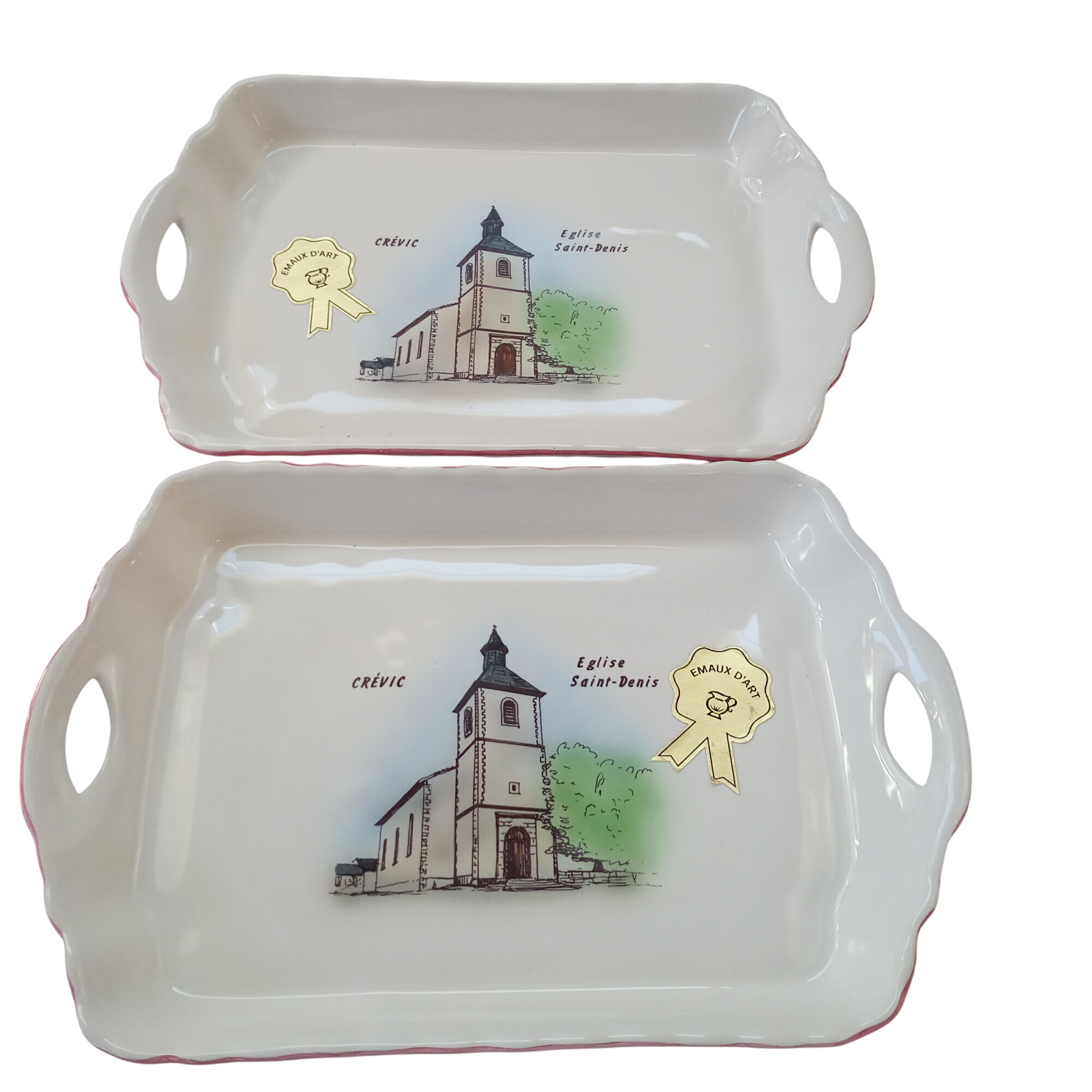 Acheter Lot de 2 plats à oreilles 29x18 cm - Emaux d'art Portugal - 10,64 € Lot de 2 plats à oreilles 29x18 cm - Emaux d'art Portugal reconditionné disponible sur Label Emmaüs