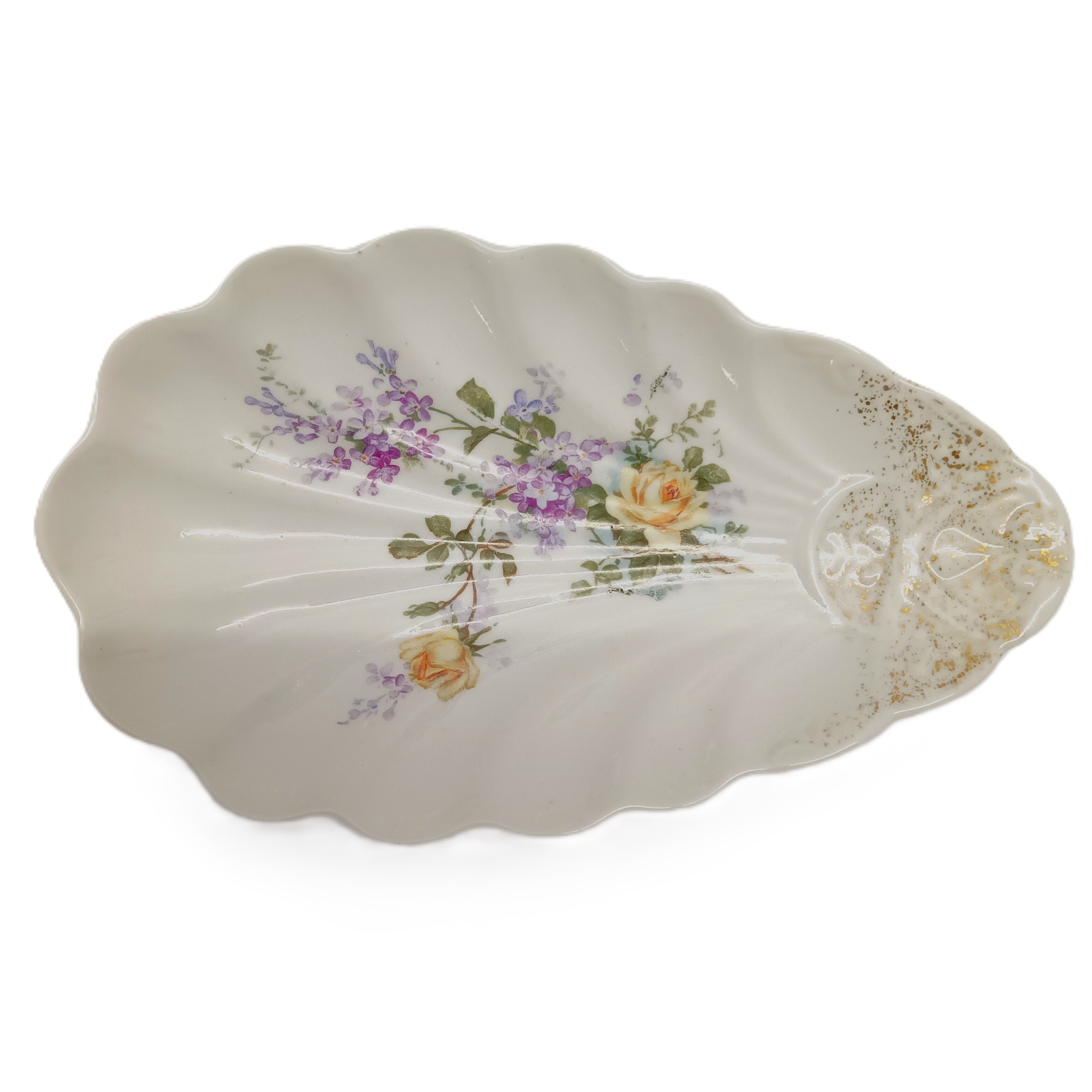 Voir photo 6 de 🌸 Lot de 2 plats anciens en faïence décor floral – soupière + plat coquille 🌸 Lot de 2 plats anciens en faïence décor floral – soupière + plat coquille reconditionné photo 6