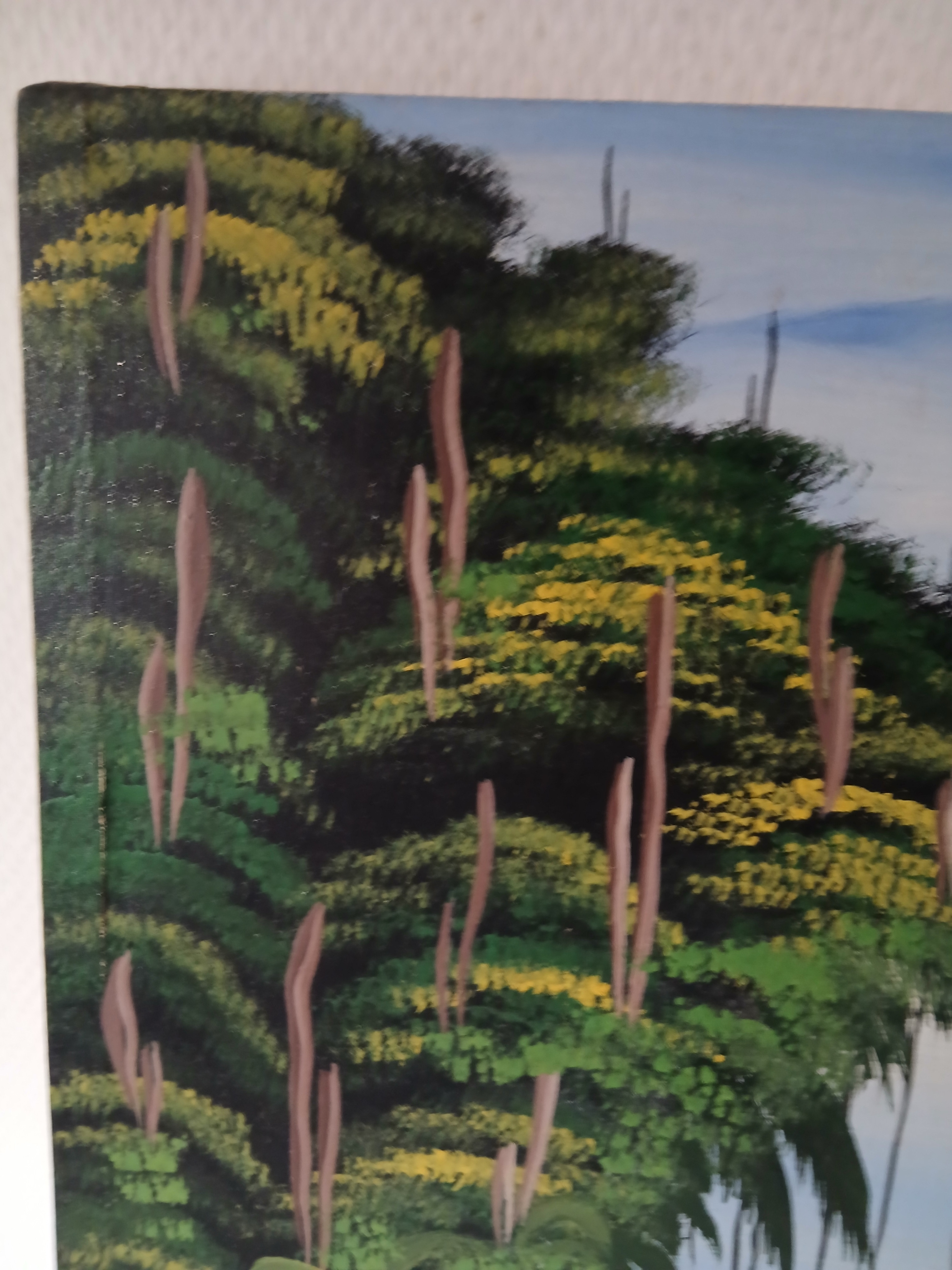 Voir photo 4 de Lot de 2 tableaux , huile sur toile de paysages africains par el peintre Gabonais Jean-Joseph MENDOME-NYOH. Lot de 2 tableaux , huile sur toile de paysages africains par el peintre Gabonais Jean-Joseph MENDOME-NYOH. Très bon état reconditionné photo 4