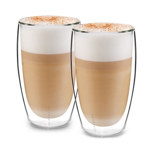 Lot de 2 verres Klarstein Glaswerk Carajillo - pour latte macchiato double paroi - Capacité 450 ml État correct reconditionné disponible sur Fnac
