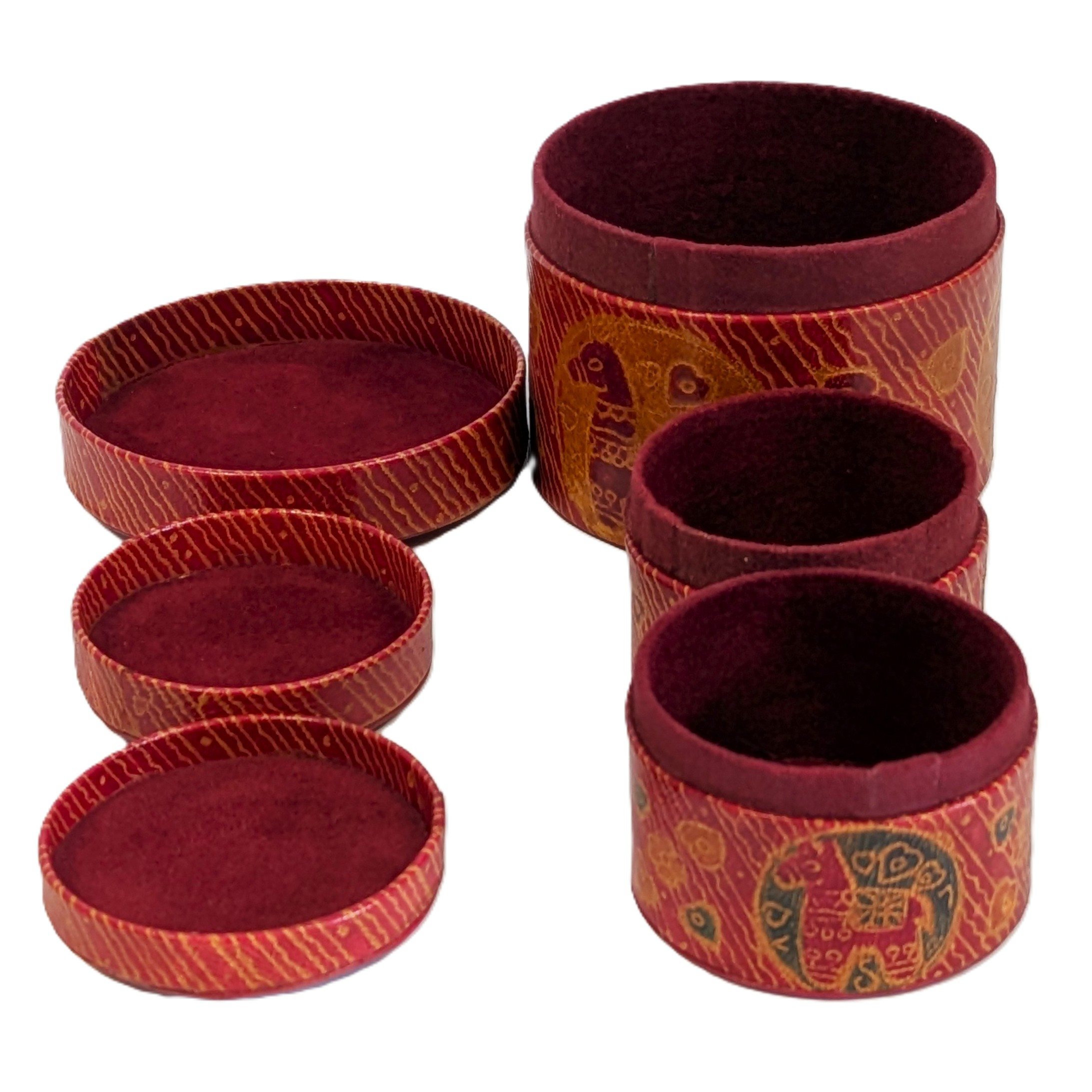 Voir photo 5 de 🌿 Lot de 3 boîtes artisanales en cuir – Made in India (deux petits & un grand). 🌿 Lot de 3 boîtes artisanales en cuir – Made in India (deux petits & un grand). reconditionné photo 5