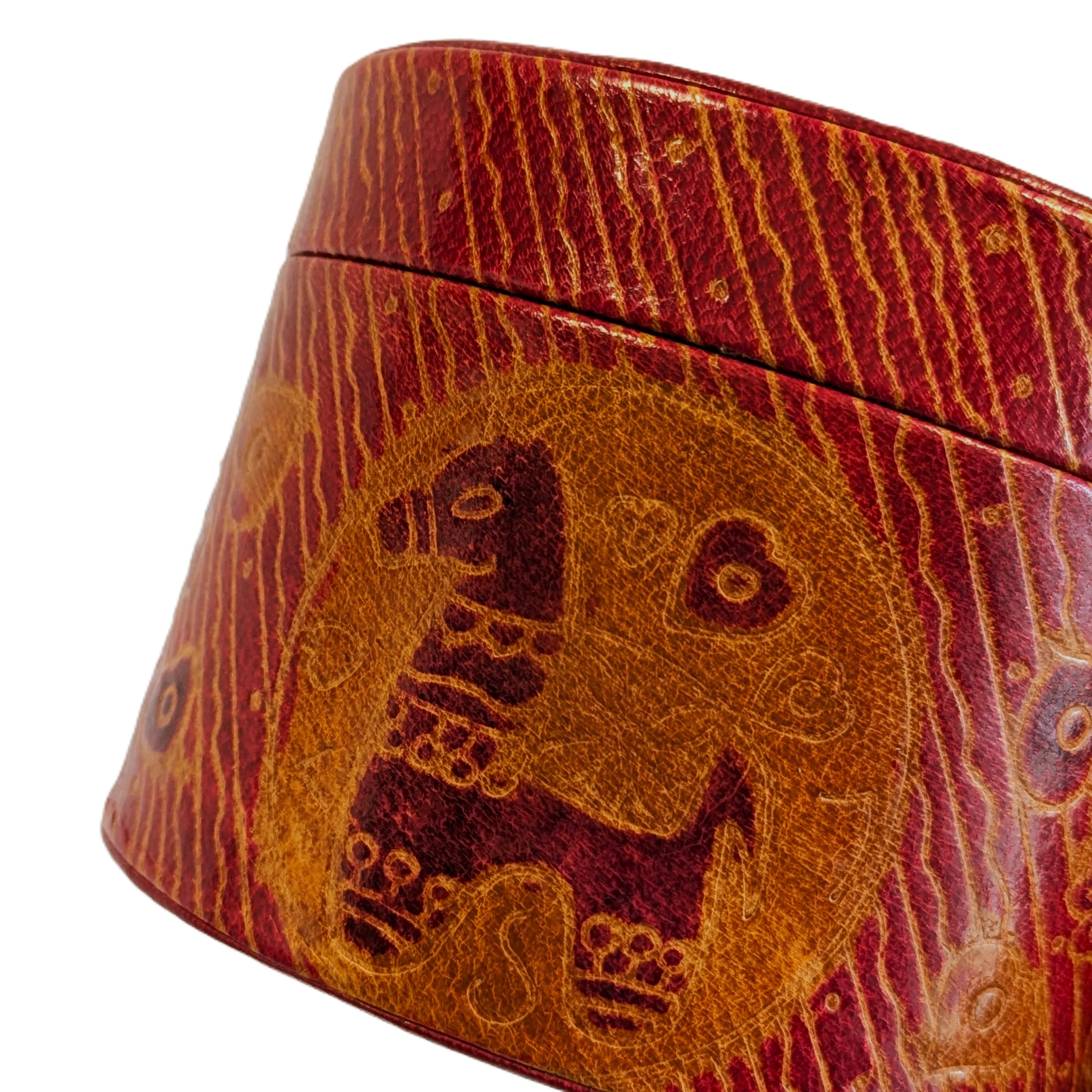 Voir photo 7 de 🌿 Lot de 3 boîtes artisanales en cuir – Made in India (deux petits & un grand). 🌿 Lot de 3 boîtes artisanales en cuir – Made in India (deux petits & un grand). reconditionné photo 7