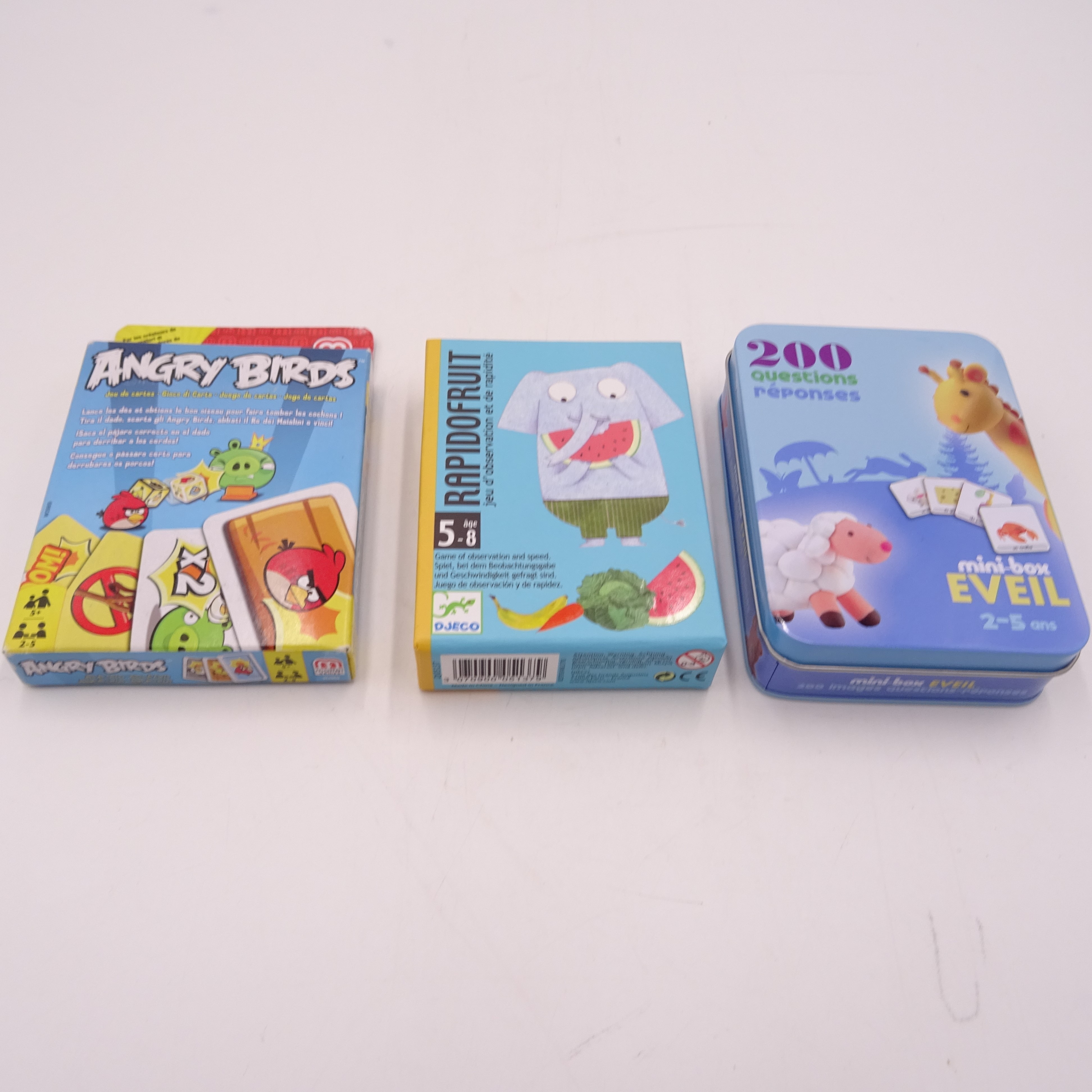 Lot de 3 jeux de cartes d'éveil Parfait état - 12,00 € Lot de 3 jeux de cartes d'éveil Parfait état reconditionné disponible sur Label Emmaüs