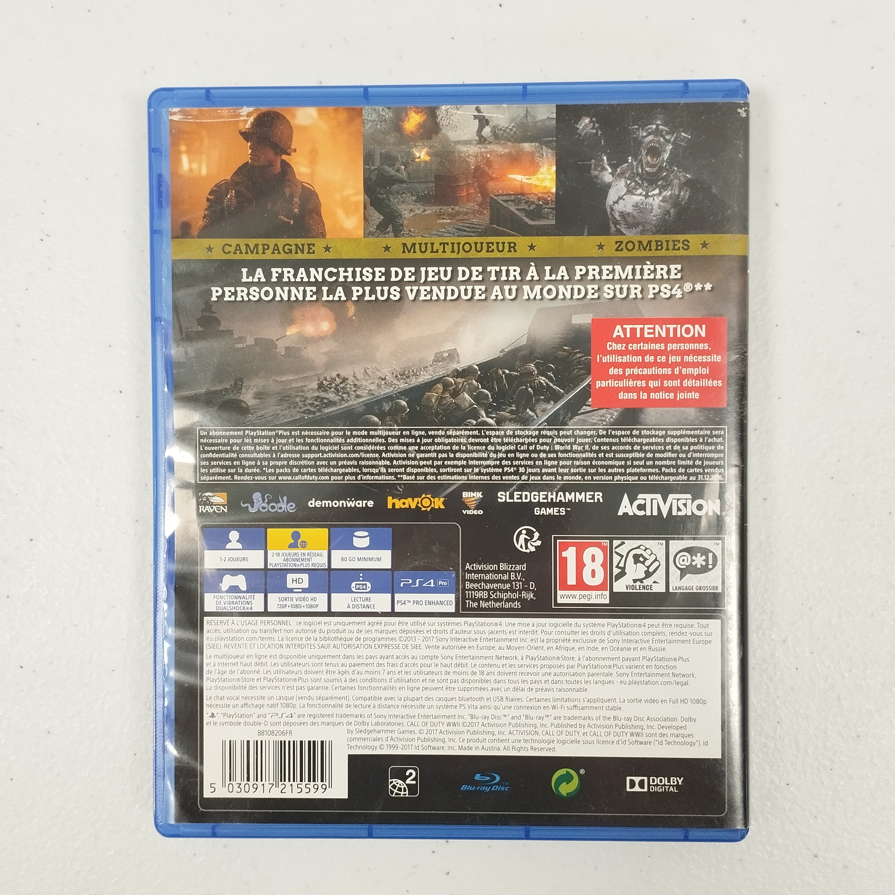 Voir photo 3 de Lot de 3 jeux PS4 : Call of Duty World War 2 / Tom Clancy’s The Division / Tom Clancy's Ghost Recon Breakpoint Lot de 3 jeux PS4 : Call of Duty World War 2 / Tom Clancy’s The Division / Tom Clancy's Ghost Recon Breakpoint Très bon état reconditionné photo 3