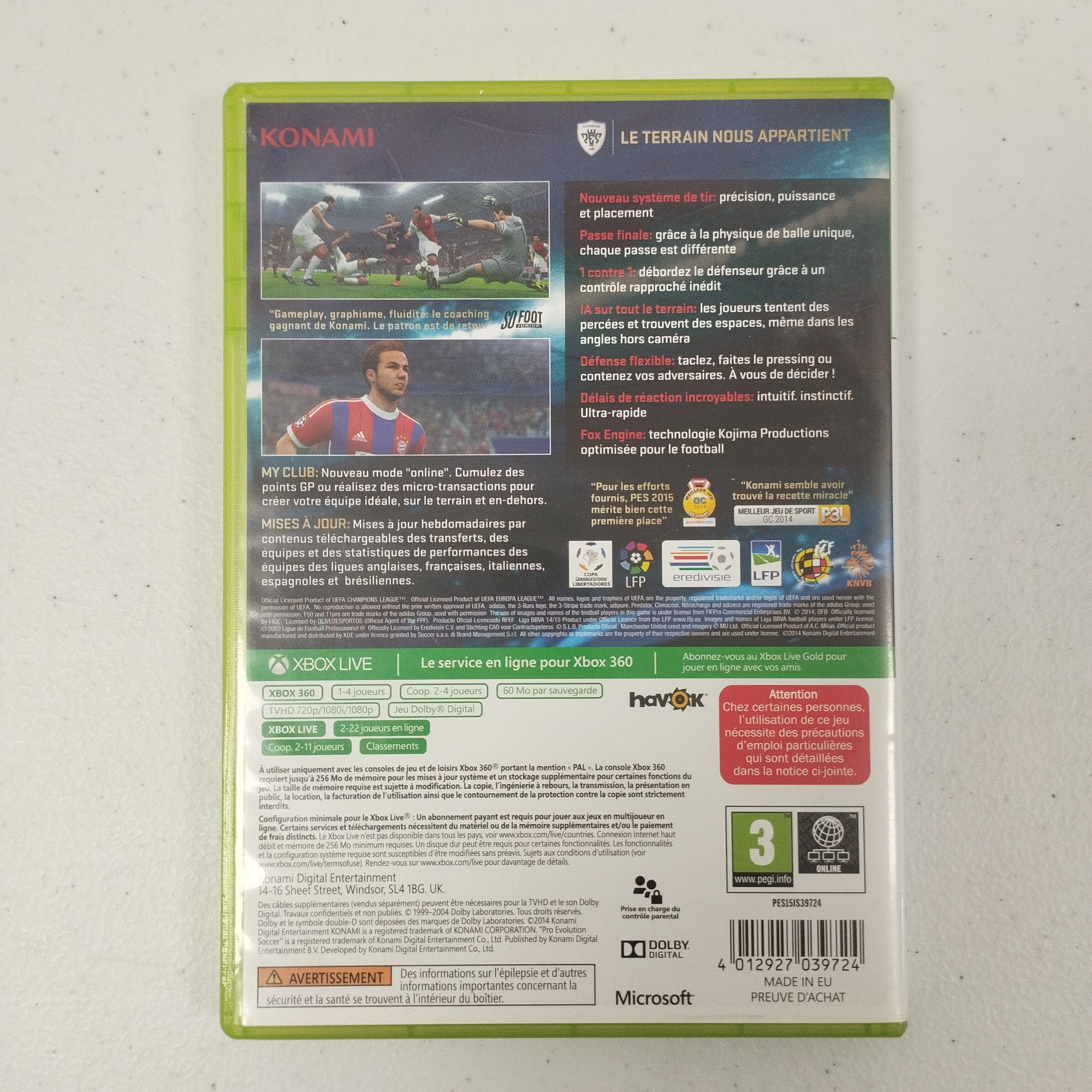 Voir photo 5 de Lot de 3 jeux XBOX 360 : Les Sims 3 /PES 2015 / Skate 3 Lot de 3 jeux XBOX 360 : Les Sims 3 /PES 2015 / Skate 3 Bon état reconditionné photo 5