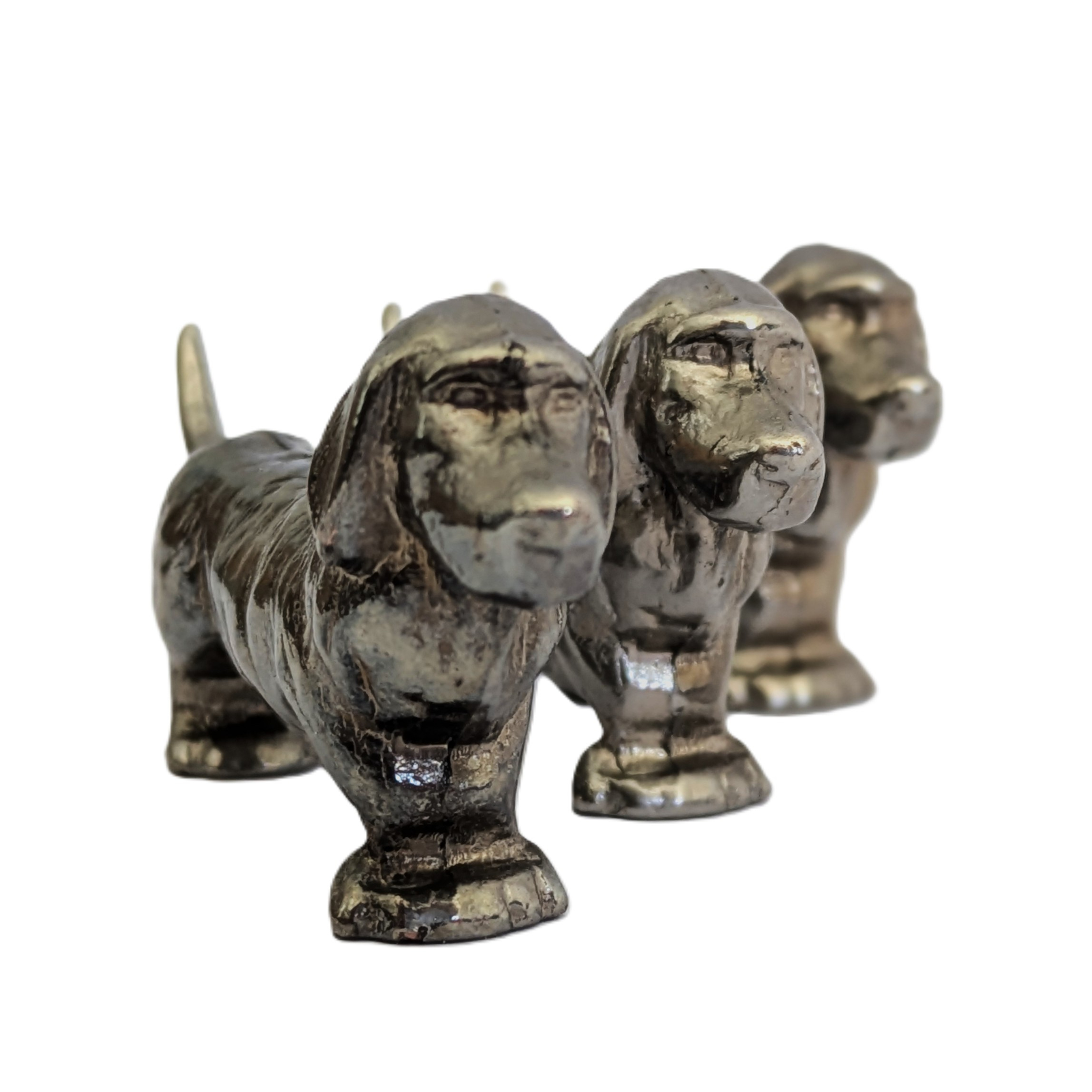 Voir photo 3 de 🐕 Lot de 3 repose‑couteaux teckels - Métal argenté - Super état 🐕 Lot de 3 repose‑couteaux teckels - Métal argenté - Super état reconditionné photo 3
