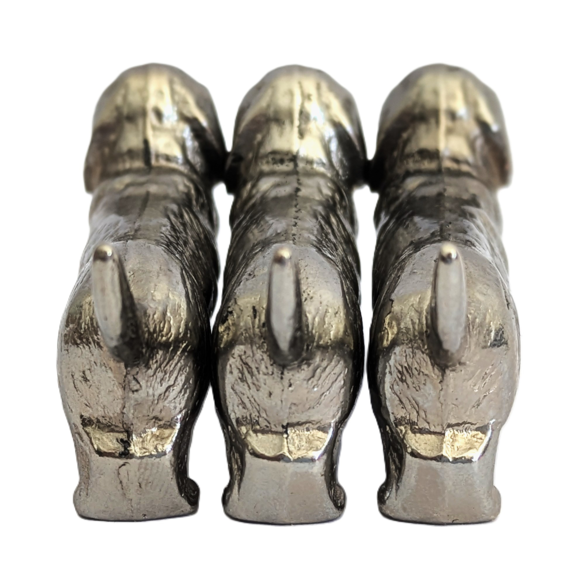 Voir photo 5 de 🐕 Lot de 3 repose‑couteaux teckels - Métal argenté - Super état 🐕 Lot de 3 repose‑couteaux teckels - Métal argenté - Super état reconditionné photo 5