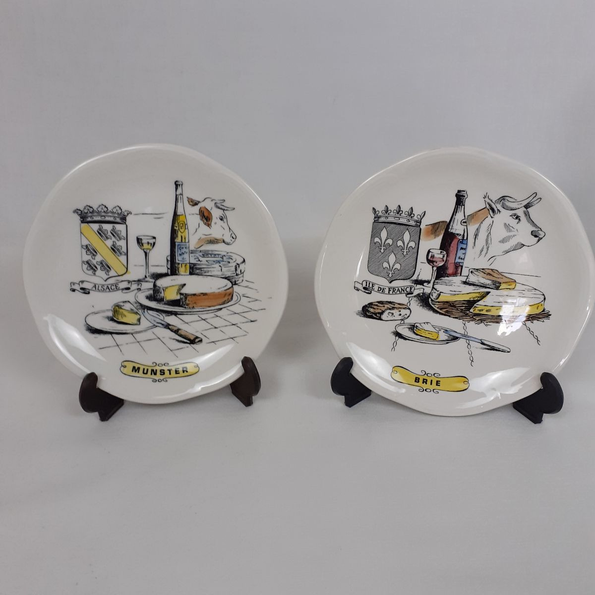 Voir photo 2 de Lot de 4 assiettes à fromage - Céramique - Gien Lot de 4 assiettes à fromage - Céramique - Gien reconditionné photo 2