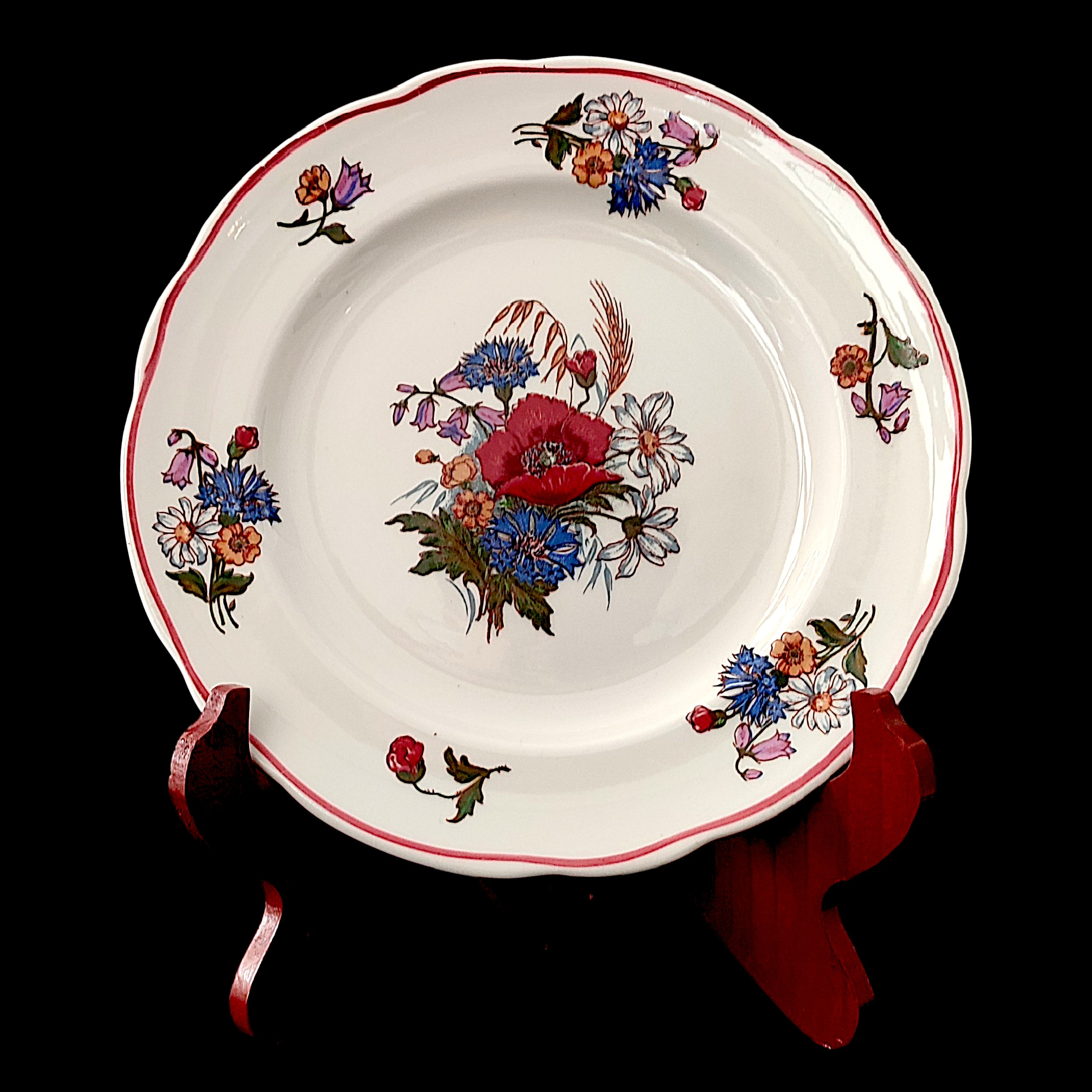 Voir photo 2 de Lot de 4 assiettes plates en porcelaine - modèle Agreste Pyroblan par Sarreguemines. Lot de 4 assiettes plates en porcelaine - modèle Agreste Pyroblan par Sarreguemines. reconditionné photo 2
