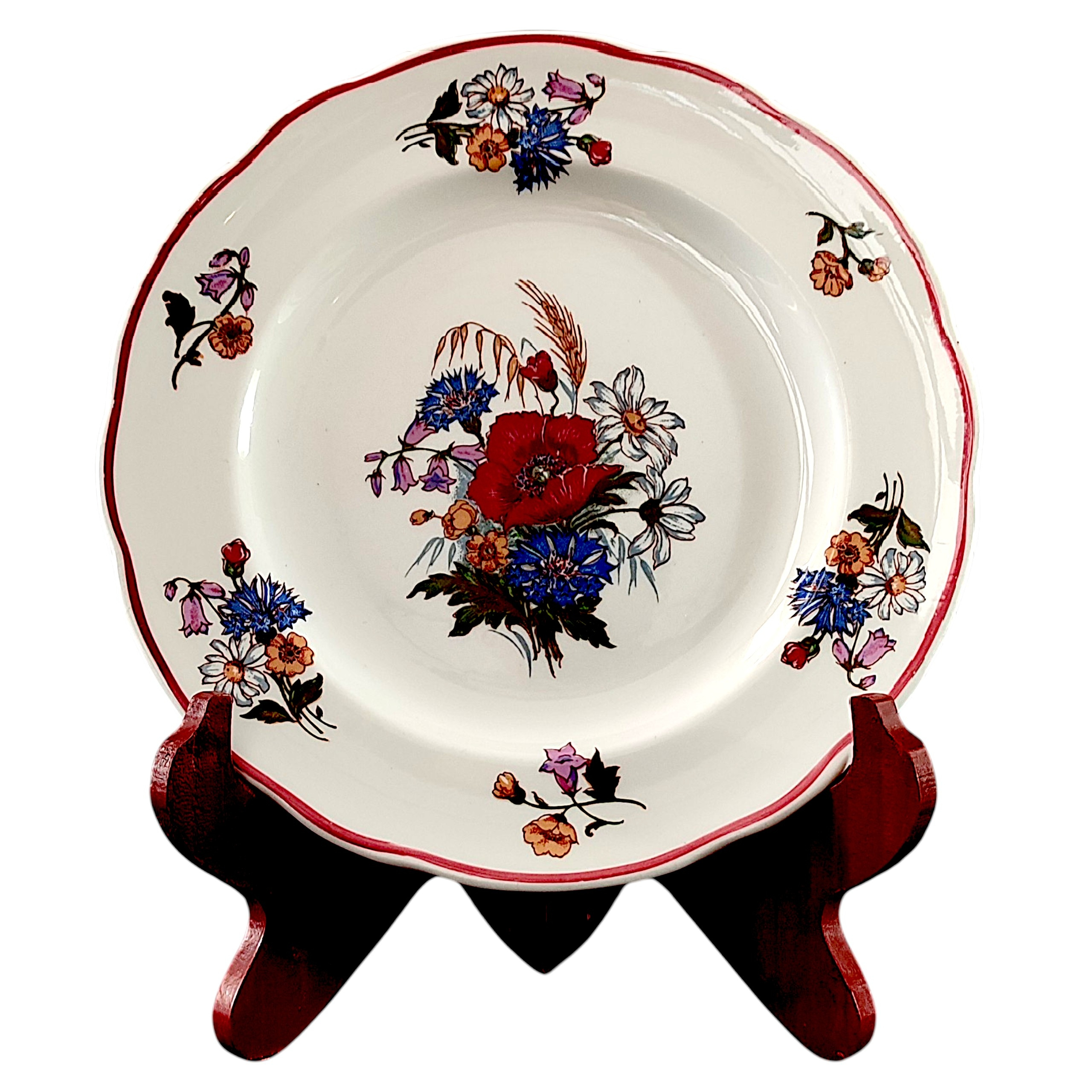 Voir photo 5 de Lot de 4 assiettes plates en porcelaine - modèle Agreste Pyroblan par Sarreguemines. Lot de 4 assiettes plates en porcelaine - modèle Agreste Pyroblan par Sarreguemines. reconditionné photo 5