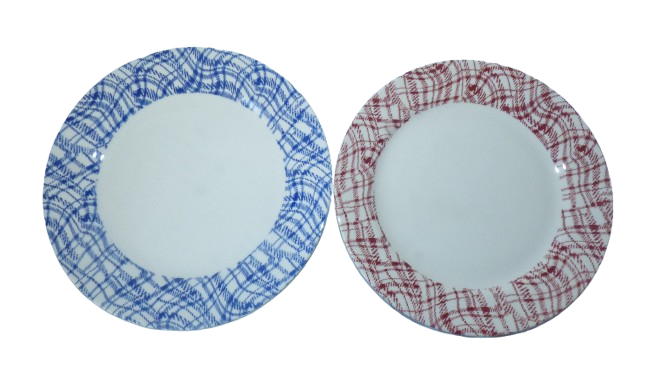 Voir photo 6 de Lot de 4 assiettes plates et 4 assiettes à dessert "CLEYTAN" Lot de 4 assiettes plates et 4 assiettes à dessert "CLEYTAN" Très bon état reconditionné photo 6