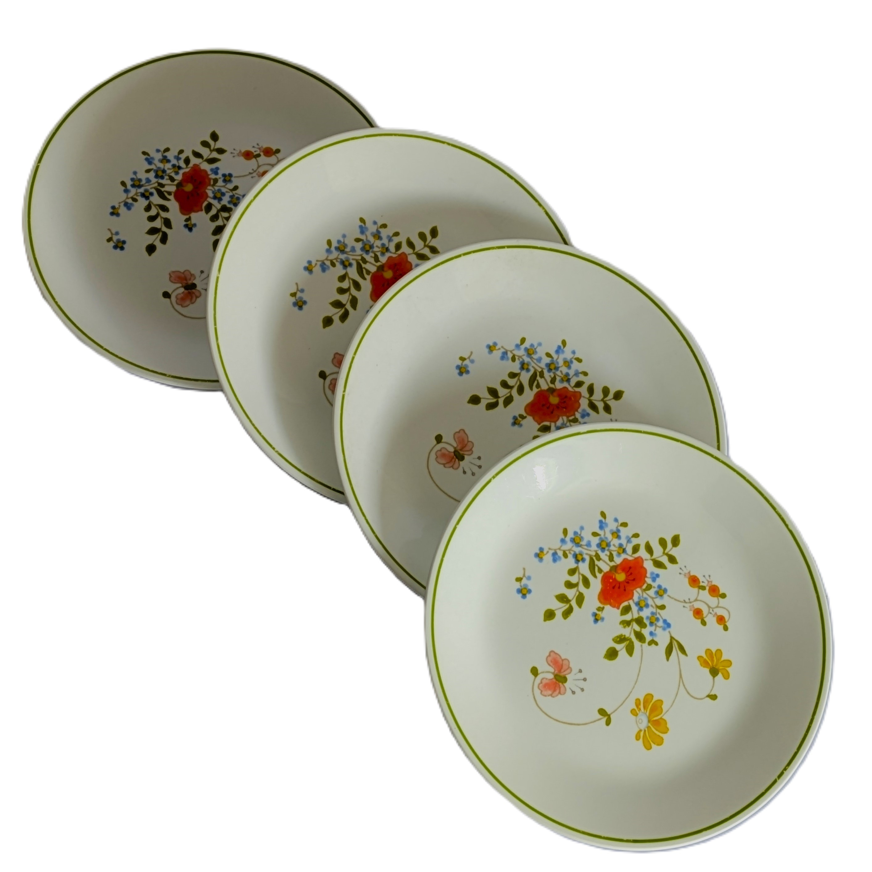 Voir photo 2 de Lot de 4 assiettes plates vintage Corelle - Corning USA - Années 1960 Lot de 4 assiettes plates vintage Corelle - Corning USA - Années 1960 Très bon état reconditionné photo 2