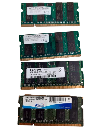 Voir photo 2 de Lot De 4 Barrettes de 2 Go DDR 2 Lot De 4 Barrettes de 2 Go DDR 2 bon état reconditionné photo 2