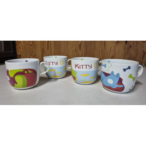 Lot De 4 Mugs Céramique Silea  Motifs Animaux (Chat/Chien) occasion reconditionné disponible sur Rakuten