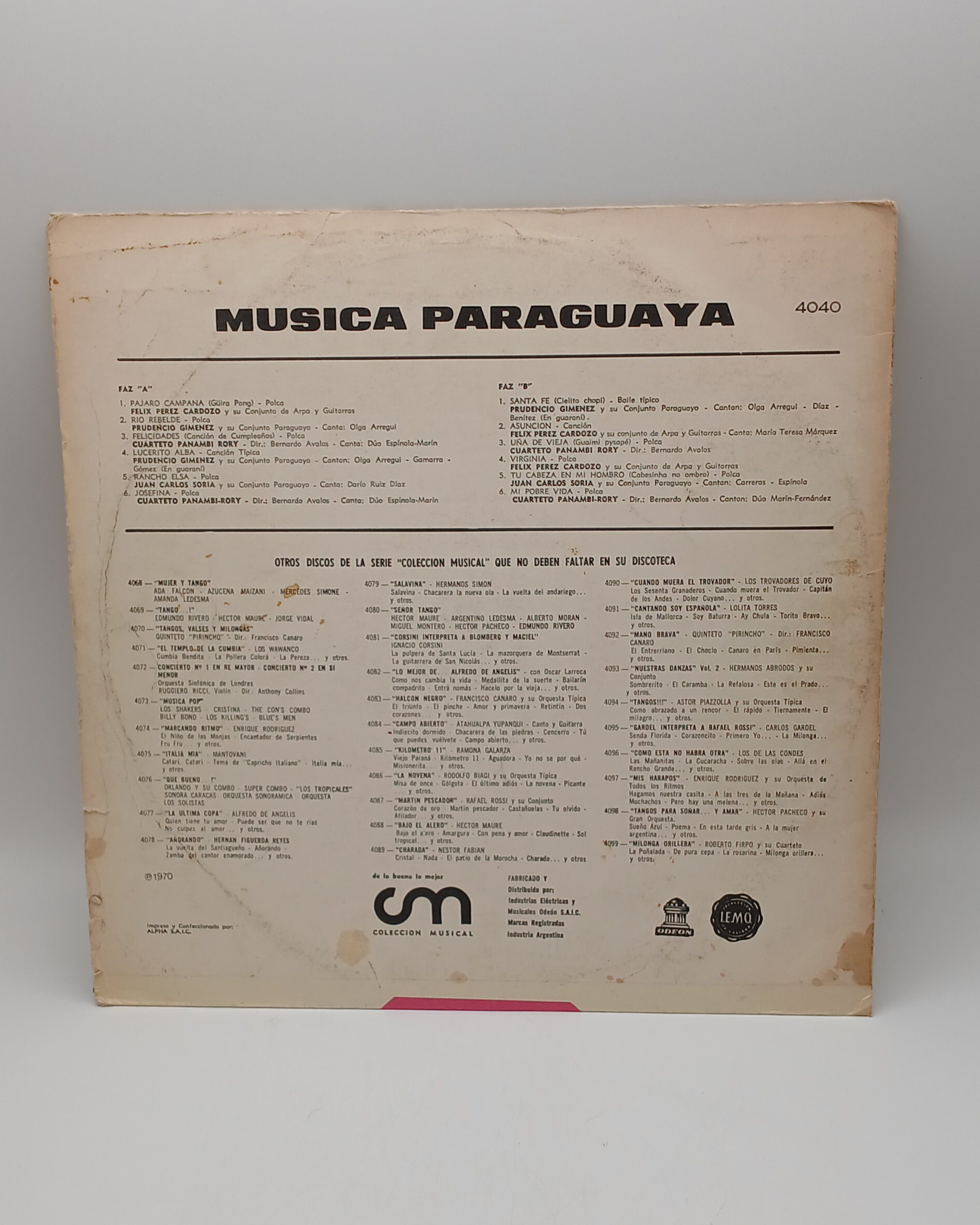 Voir photo 5 de Lot de 4 Vinyles 33T - Musiques du Monde & Voyage : Brésil, Paraguay, Dalmatie et Luis Mariano Lot de 4 Vinyles 33T - Musiques du Monde & Voyage : Brésil, Paraguay, Dalmatie et Luis Mariano Très bon état reconditionné photo 5