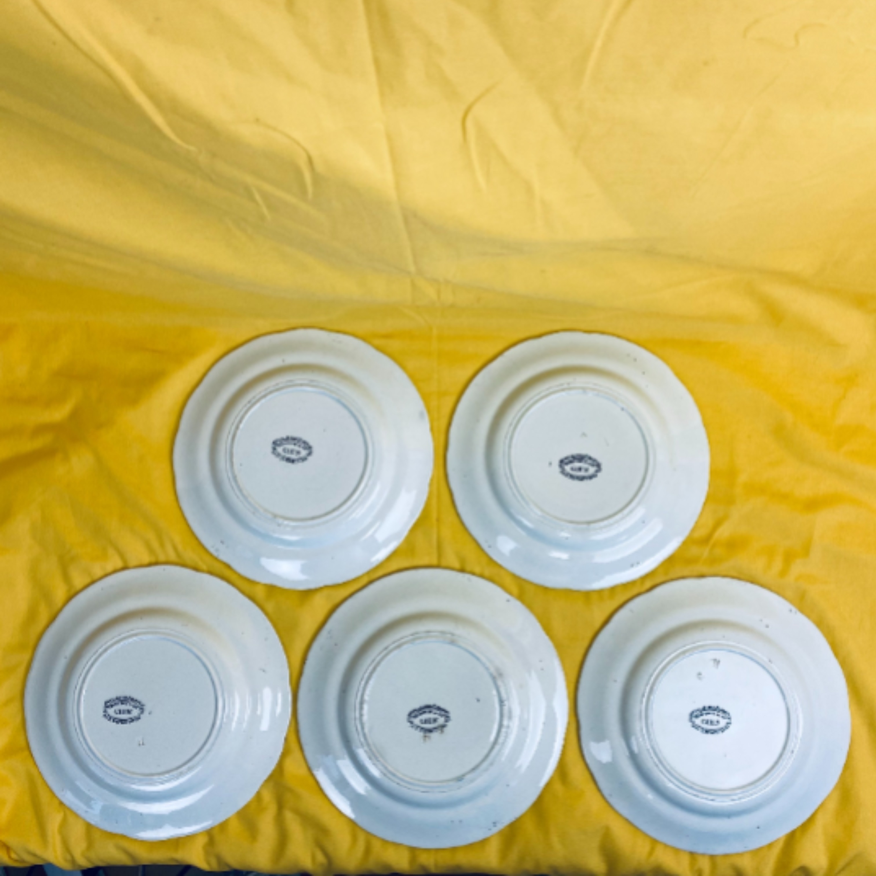 Voir photo 2 de Lot de 5 assiettes parlantes en faïence GIEN - Série "La vie du soldat" (XIXe Siècle) Lot de 5 assiettes parlantes en faïence GIEN - Série "La vie du soldat" (XIXe Siècle) reconditionné photo 2