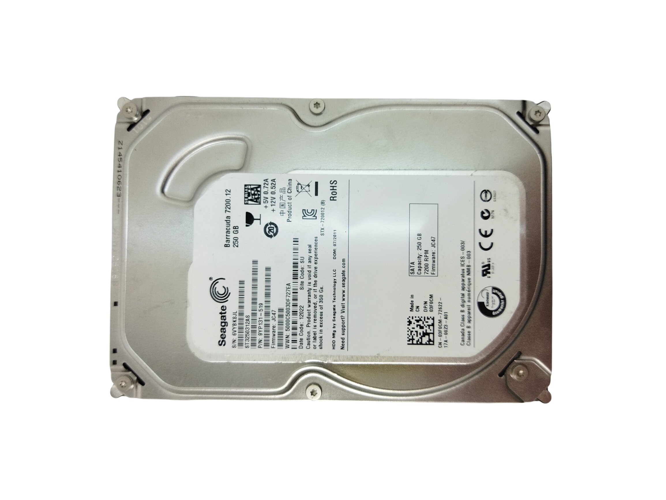 Lot de 5 disques dur 250 Go de Seagate Très bon état - 39,99 € Lot de 5 disques dur 250 Go de Seagate Très bon état reconditionné disponible sur Label Emmaüs