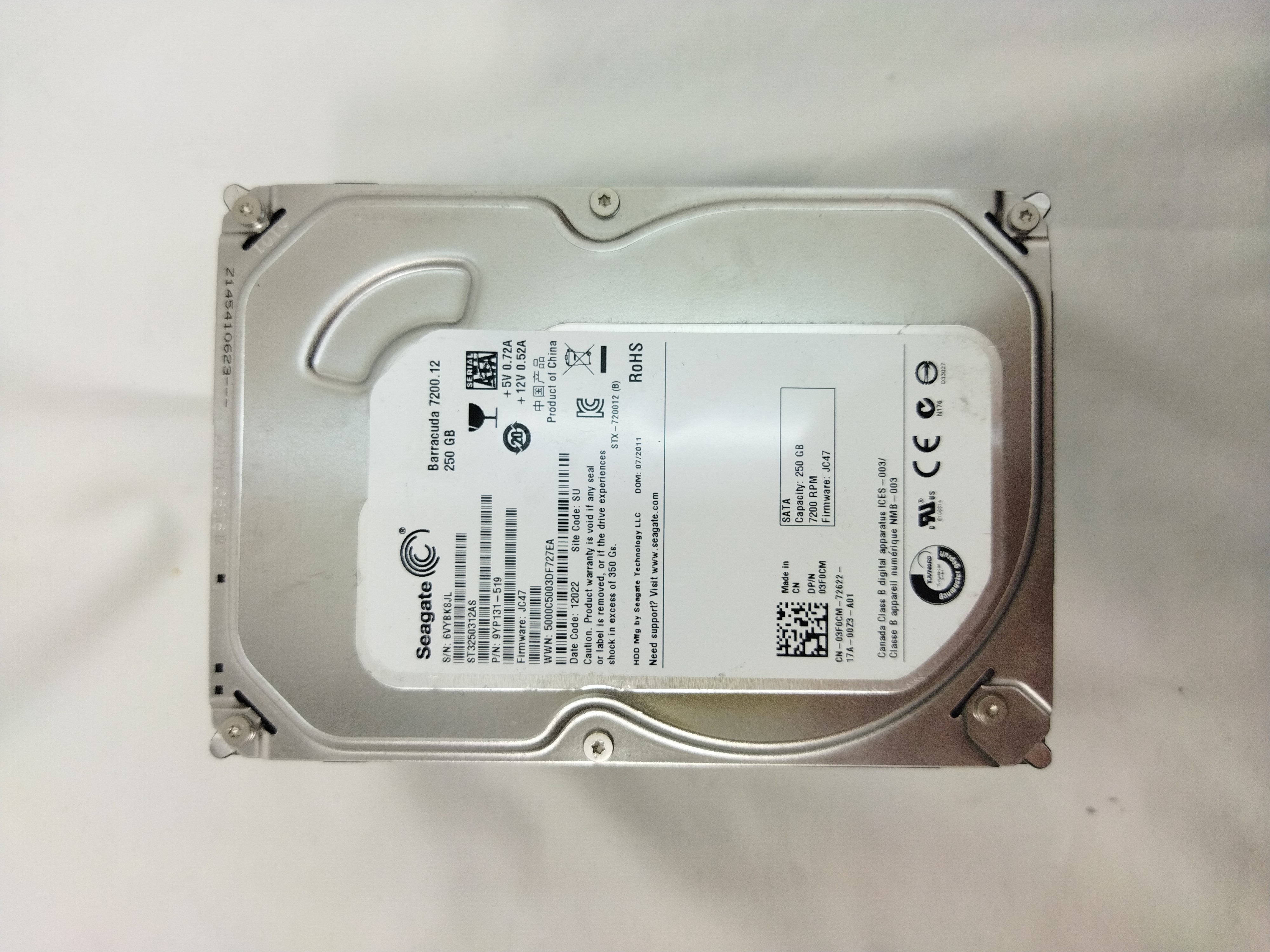 Voir photo 2 de Lot de 5 disques dur Seagate 250 Go Lot de 5 disques dur Seagate 250 Go Très bon état reconditionné photo 2
