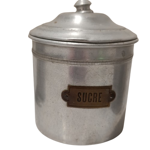 Voir photo 3 de Lot de 5 pots en alluminium : Issu traditionnellement de séries gigognes ou empilables (pots à épices et de cuisine de style campagne rétro française Lot de 5 pots en alluminium : Issu traditionnellement de séries gigognes ou empilables (pots à épices et de cuisine de style campagne rétro française État correct reconditionné photo 3
